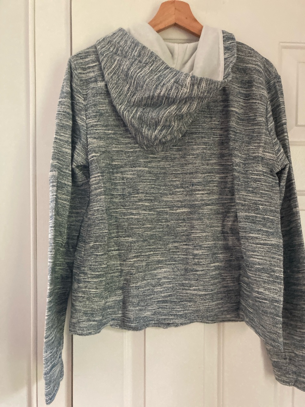 Anthropologie Saturday Sunday Asymmetrical Zip Hooded Jacket - Heather Blue - Picture 2 of 5